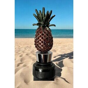 Chic Pineapple Wine Stopper - Shimmery Rhinestone Bottle Cap for Wine